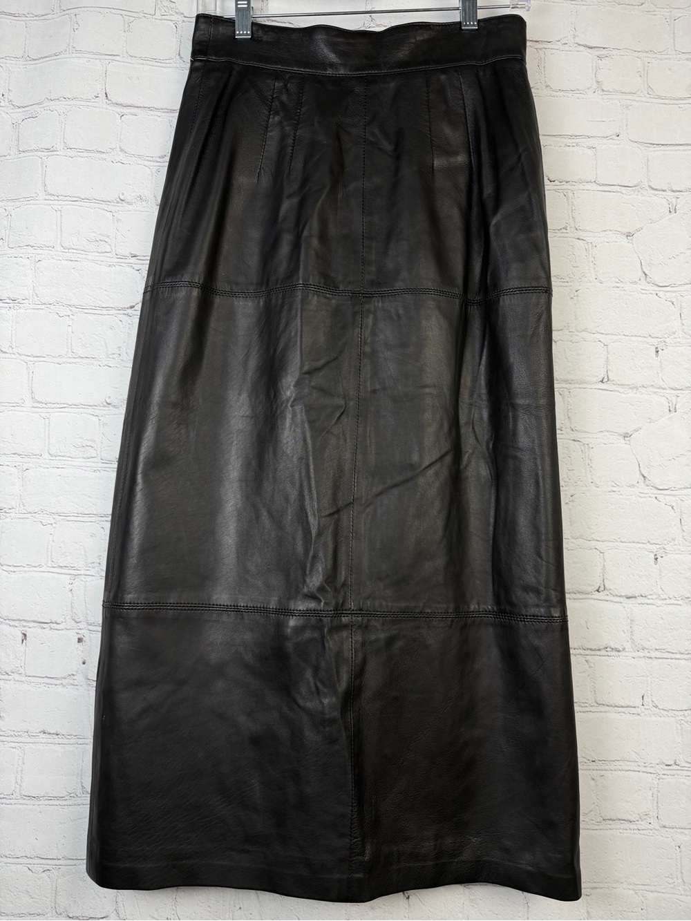 MARCO PIERGUIDI black classic soft genuine leather wrap skirt, size 44 - Picture 4 of 15